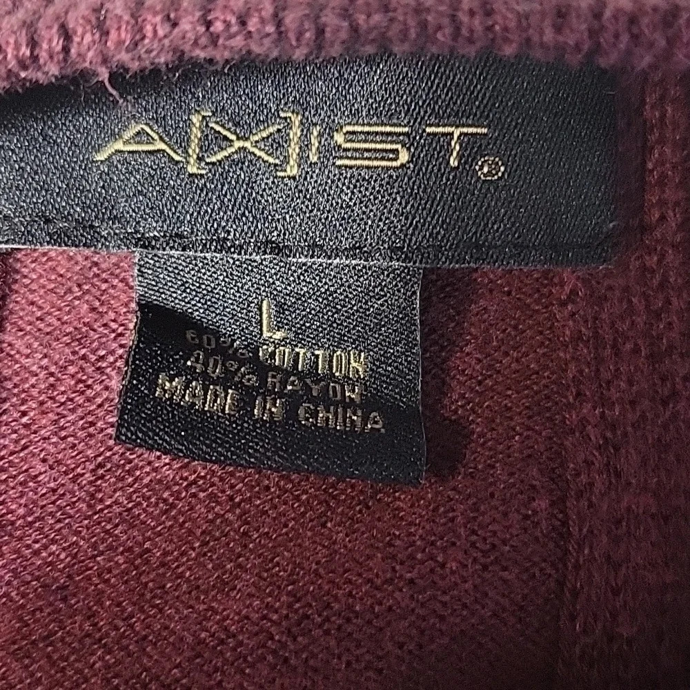 AXIST Burgandy Men's Crew Neck Sweater Large - Picture 5 of 5